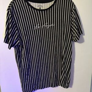 Los Angeles Black and White Striped Men's Shirt